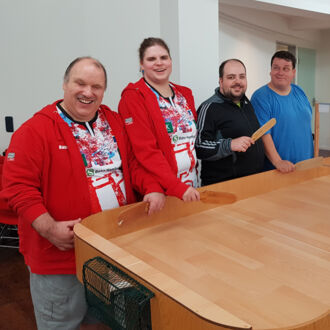 Mitglieder des Showdownteams des BSVH  im LBC: (v.l.) Basili Hiristodulidis, Ivonne Wächter, Philip Naraschkewitz, Nils Hildebrandt.