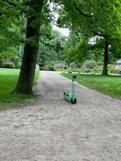 Ein Gehweg mitten auf einem Gehweg im Park
